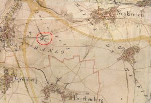 © Virtuelles Museum der verlorenen Heimat | Wolfgang Lothmann | Lage der Windmühle in Tranchotkarte