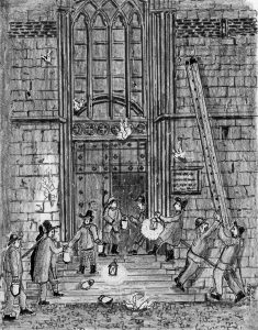 © Heimatverein der Erkelenzer Lande | Wilhelm Borgs | Zeichnung-St. Lambertus-Blitz-Portal-3