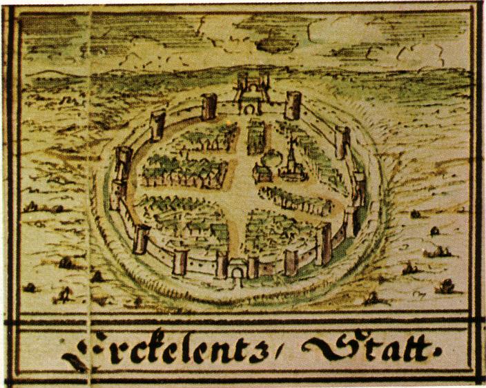 © gemeinfrei | Stadtbefestigung Erkelenz im Codex Welser