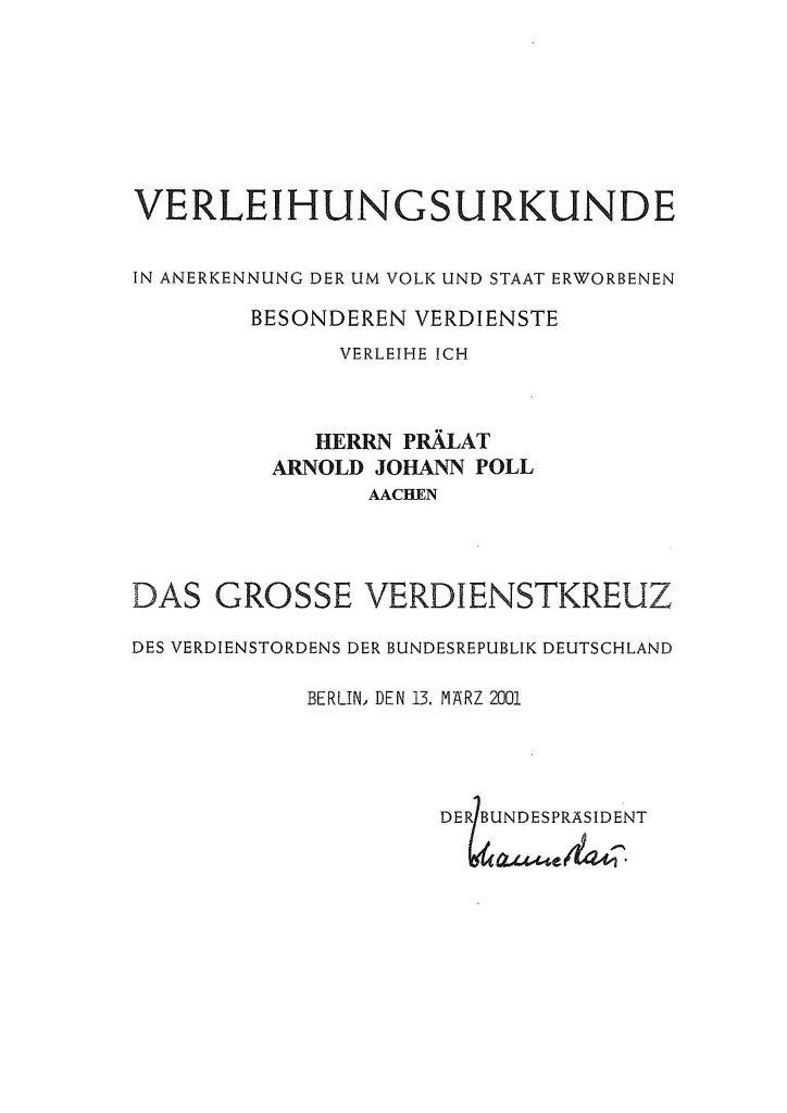 © Stadtarchiv Erkelenz | Praelat Poll Bundesverdienstkreuz