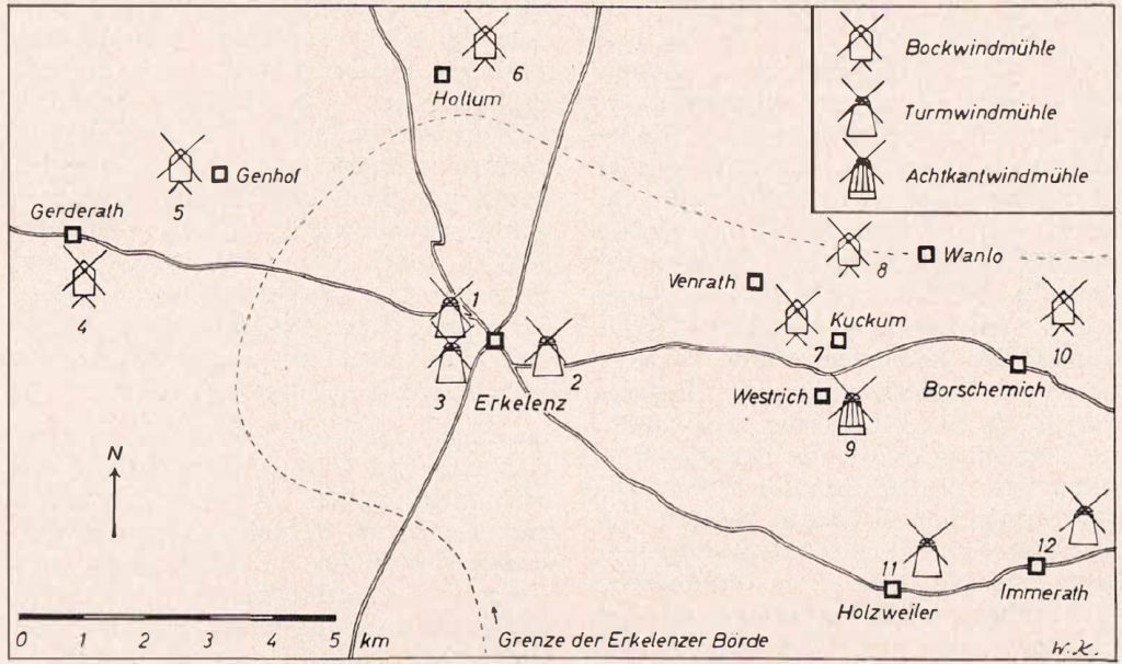 © Heimatverein der Erkelenzer Lande | Wilfried Krings | Karte-der-Muehlen-in-Erkelenz
