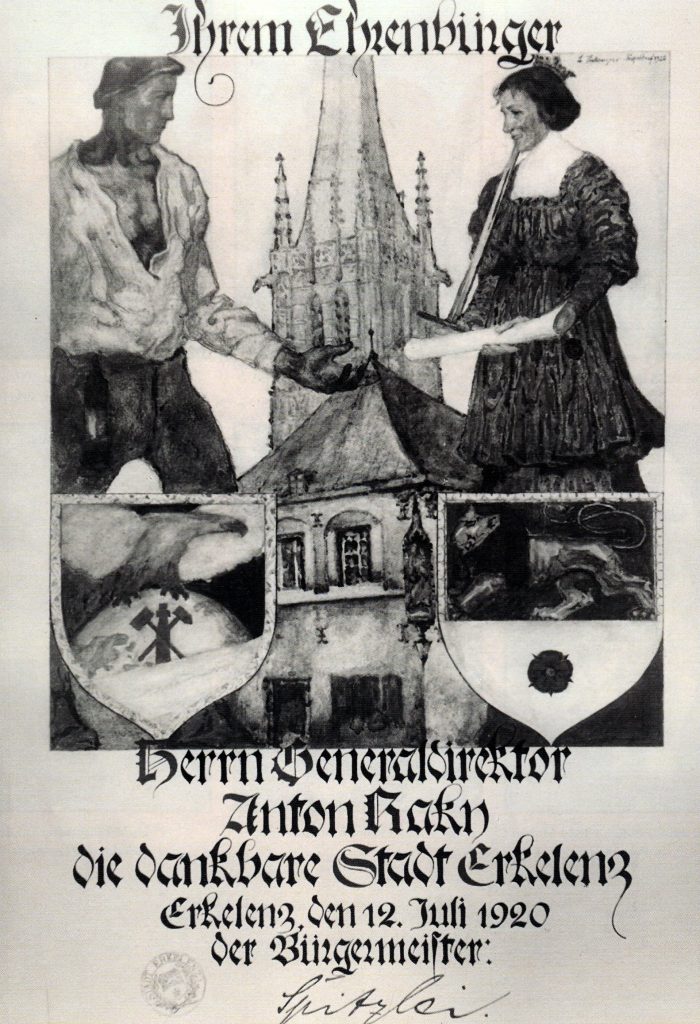 © Archiv Stadt Erkelenz | Ehrenbuerger-Urkunde-Anton-Racky