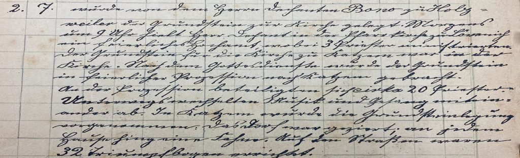 © Pfarrarchiv Erkelenz | Anton Schüller | Grundsteinlegung: Chronik Anton Schüller