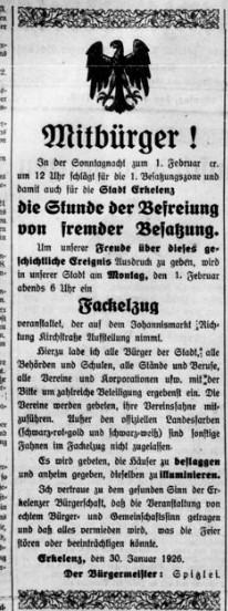 © Zeitpunkt.nrw | Anzeige Erkelenzer Kreisblatt, 01.02.1919
