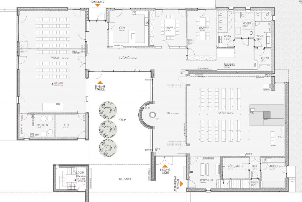 © Dewey + Blohm-Schröder Architekten Partnerschaft MBB | Grundriss Erdgeschoss