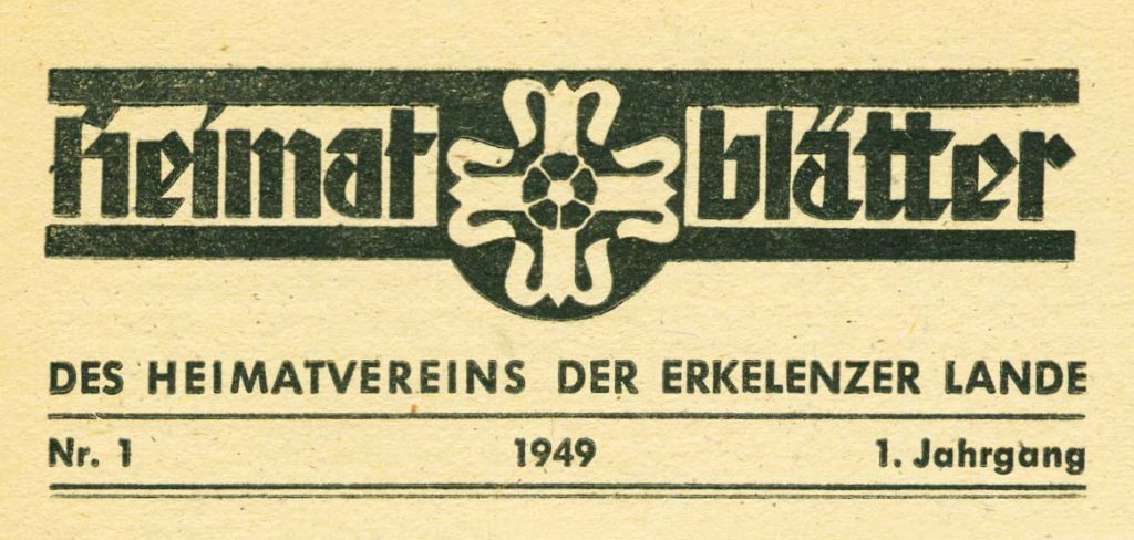 © Heimatverein der Erkelenzer Lande e. V. | Heimatblaetter 1949_Nr.-1_S.1_Kopf