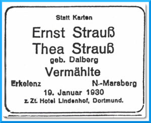 © Erkelenzer Kreisblatt | Vermählungsanzeige Strauss 1930-01-19