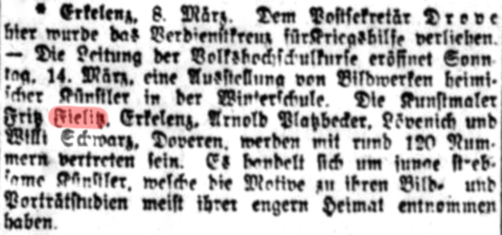 © Agnes Borgs | Westdeutsche Landeszeitung | Zeitungsausschnitt vom 10.03.1920