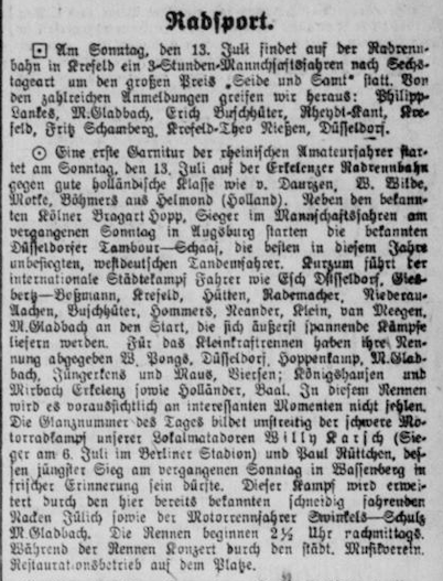 13.Juli 1924 Motorradrennen