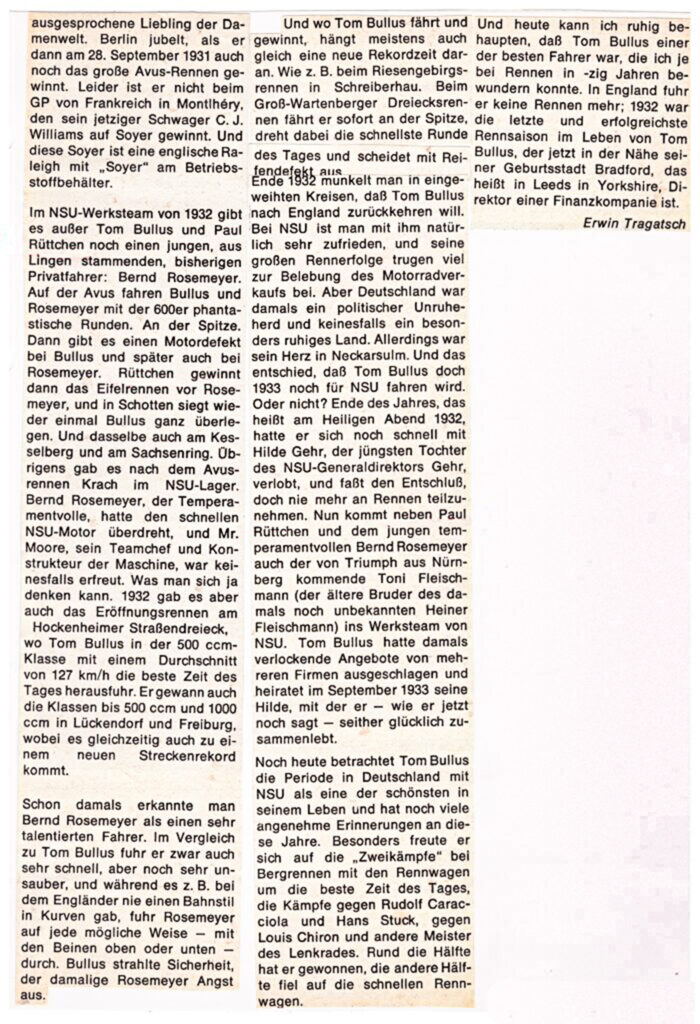 Erwin Tragatsch | Veteranen