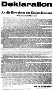 © Stadtarchiv Erkelenz | 1949-07-01 Deklarotion zum Neubeginn für Kreis Erkelenz