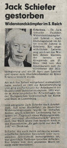 © Erkelenzer Volkszeitung | 1980-01-31-Erkelenzer Volkszeitung Bericht Tod Jack Schiefer