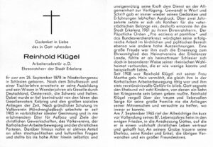 © Dr. Rainer Klügel | 1965-09-07 Totenzettel Reinhold Klügel (Seite 2)