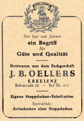 © Heimatverein der Erkelenzer Lande | Anzeige J. B. Oellers, 1952