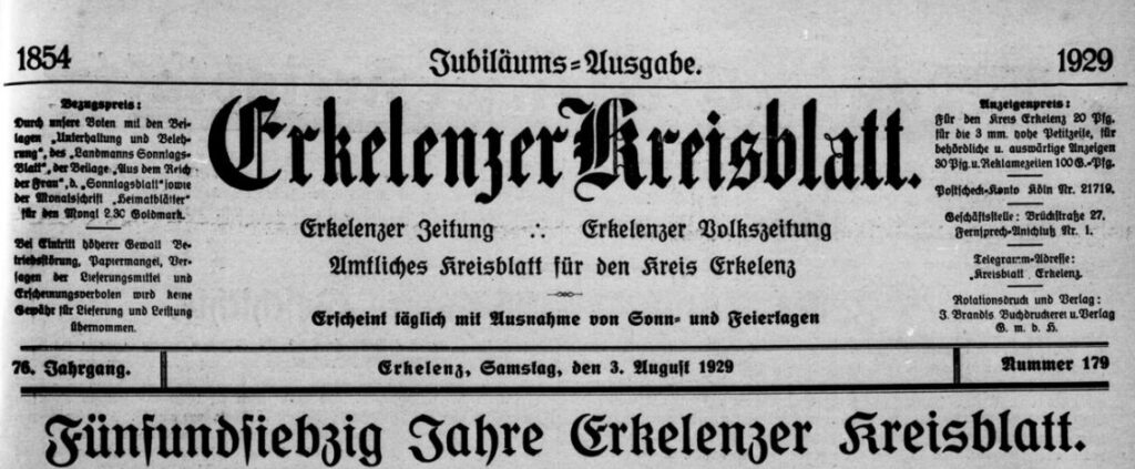 © zeit.punkt NRW | 03. August 1929, Sonderausgabe