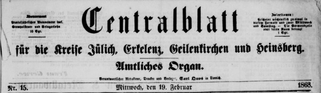 © zeit.punkt NRW | Centralblatt 1868