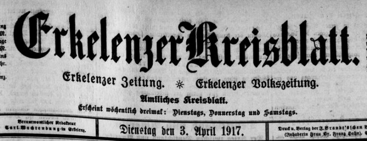 © Zeitpunkt.nrw | 3. April 1917, jetzt Kreisamtsblatt