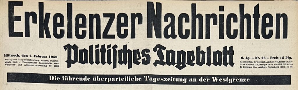 © Kreisarchiv Heinsberg | Foto: Andreas Nachtigal | Erkelenzer Nachrichten 1950